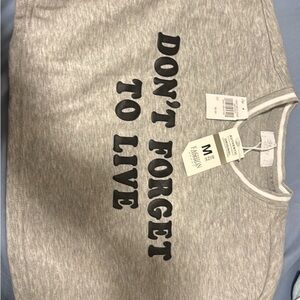 Heath Ceramics Gray Crop Top with Black Text